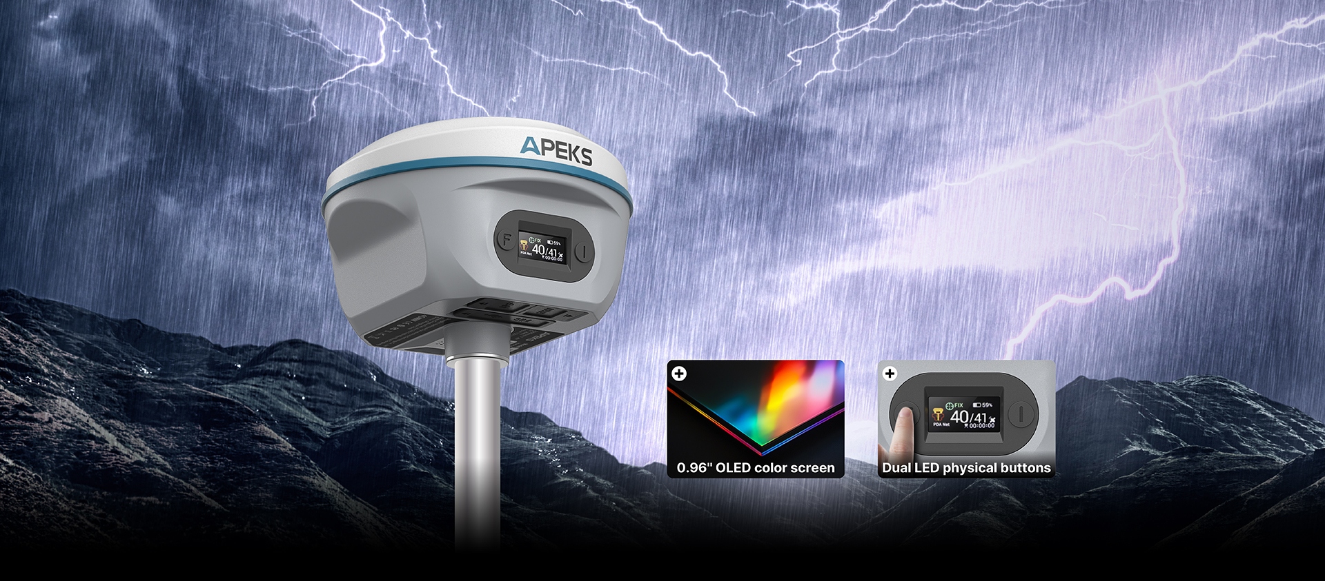 APEKS AP20AR GNSS RTK — OLED Display